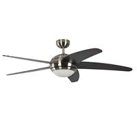 Pepeo GmbH Melton Ventilatore da Soffitto 13432010131_v1 con Telecomando Incluso, Rivestimento di Color Nickel, Pale Marrone Wanaque, 132 cm