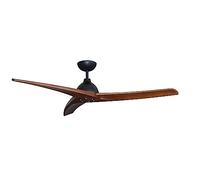 Pepeo - Ventilatore da soffitto Lypsi con telecomando | Ventilatore da soffitto molto silenzioso con retromarcia e funzione timer. Ventilatore diametro 142 cm. Colore: nero/legno scuro