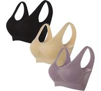 Pepepo Reggiseno Anti Agging con Lift-Up Air Tech Mesh ad alto sostegno, reggiseno sportivo traspirante contro i seni sospesi, 3 pezzi-A, 3XL