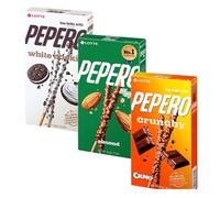 Pepero Biscotti Stick Ricoperti Tris White Cookie - Almond - Crunchy [3 Confezioni]