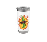 Peperoncino divertente piccante piccante amanti del cibo calore fuoco messicano Bicchiere termico in acciaio inox doppia parete