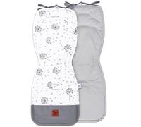 Pepi - Cuscino per passeggino su entrambi i lati, 33 x 85 cm, 100% cotone, 6 fori per cinture di sicurezza - passeggino estivo con velluto