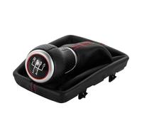 PEPKWELYCB Manopola Cambio Per A4 B6 B7 2000-2008 5 6 Velocità Pomello Del Cambio Per Auto Leva Stick Pen Ghetta Boot Cover(5 Speed Black Red)
