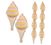 PEPLAYTAL 10 pezzi Palloncini in Forma Gelato Mini Rosa Opaco Decorazioni Festa Compleanno Tema Gelato Palloncini Foil Resistenti per e Party Estivi