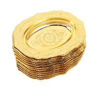 PEPLAYTAL 12 Pezzi Piatti Dessert Dorati in Vassoi per Torte da Eleganti Piatti Decorativi per Matrimonio Buffet e Servizio Snack