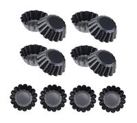 PEPLAYTAL 12 pezzi Stampi Mini Tart in Acciaio al Carbonio Antiadherente Teglie per Muffin e Crostatine Forma Fiore Riutilizzabili per Dolci e Egg Tart per Forno e Feste