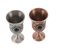 PEPLAYTAL 2 Pezzi Bicchieri Vintage in Metallo con Calici Antichi Decorativi in Resistenti per Cocktail e Vino per Feste e Cerimonie