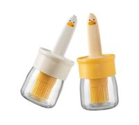 PEPLAYTAL 2 pezzi Bottiglie per Olio con Pennello Dispenser per Condimenti con Testa Silicone per Barbecue e Insalate Trasparente per Controllo Olio