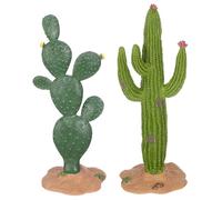 PEPLAYTAL 2 pezzi Cactus Decorativo Miniatura in PVC Realistico Figurine Artigianali Resistenti e Non Sbiadiscono Ornamento per Casa e Ufficio per Micro Paesaggi e Ambienti Interni