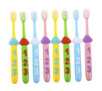 PEPLAYTAL 2 Set Spazzolini da Denti per Setole Morbide Manico Numerico Divertente Spazzolino Manuale per Età Anni per Fasi di Cambio Denti e Orale