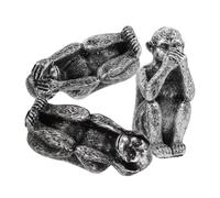 PEPLAYTAL 3pezzi Statuette Di Scimmia in Resina Miniature Figure in Resina Scimmia Animali in Miniatura Decorazione Da Scrivania Per