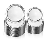 PEPLAYTAL 48 pezzi Coperchi per Barattoli Mason Jar in Lamiera Stagnata per Bocca Larga Tappi Ermetici Riutilizzabili e Sicuri per Conservazione e Bevande in Cucina