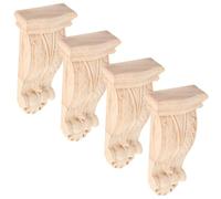 PEPLAYTAL 4pezzi Applique Decorative Legno Intagliato Per Mobili Corbelli Vintage Per Armadi Porte e Decorazioni Murali Elegante Colonna Stile Europeo Finitura Naturale e Resistente