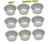 PEPLAYTAL 50 pezzi Ciotole Usa e Getta in Alluminio Teglie Rotonde Resistenti Alta Temperatura per Bbq Dolci Fatti in Casa e Conservazione Alimenti