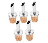 PEPLAYTAL 5pezzi Beccucci Acciaio Inossidabile Per Bottiglie Di Versatori Per e Vino Con Design Sughero Per Condimenti Compatibili Con Bottiglie e Ceramica