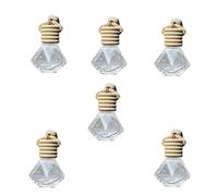 PEPLAYTAL 6 pezzi Bottiglie Profumo Auto Ricaricabili Forma Romboidale Trasparenti Diffusori per Interni e Decorazioni Sospese Contenitori per Oli Essenziali per Chic