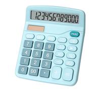 PEPLAYTAL Calcolatrice Solare Dual Power Cifre Portatile Multiuso per Scuola Ufficio Casa Display LCD Ampio Funzioni Base di Calcolo Leggera e Facile da Trasportare Senza Batterie Blu