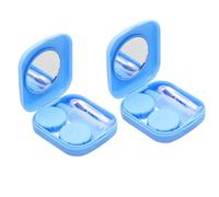 PEPLAYTAL Set Da 2 Pezzi custodia per lenti scatole per bicchieri azul tweezers mirroles spechio specchiera led mirror specchietto contenitore lente supporto per lenti porta lenti Blue