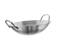 PEPLAYTAL Wok Acciaio Inossidabile con Manici Ergonomici Padella per Cucina Induzione Riscaldamento Alta Utensile per Cucinare Deliziose Ricette