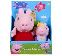 Peppa Pig 2-Pack Plsuhies - Peppa with Baby Sister Evie - Stuffed Animal Pre-Sch