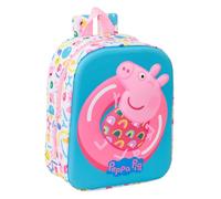 PEPPA PIG 3D - Zaino per asilo 3D, adattabile al carrello, facile da pulire, ideale per bambini di diverse età, comodo e versatile, qualità e resistenza, 22 x 10 x 27 cm, Bianco, rosa, blu, M, Casual