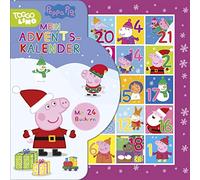 Peppa Pig Adventskalender: 24 Büchlein aus stabiler Pappe mit Aufhängern in wiederverschließbarer Box. Für Kinder ab 3 Jahren.