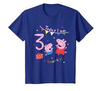 Peppa Pig And George, Today I Am 3rd Birthday Maglietta, Bambini, Blu Reale, 10 Anni