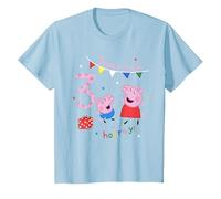 Peppa Pig And George, Today I Am 3rd Birthday Maglietta, Bambini, Celeste, 2 Anni
