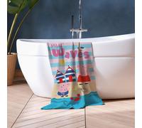 Character World Peppa Pig e George - Asciugamano per bambini, super morbido al tatto, design a onde, perfetto per casa, bagno, spiaggia e piscina, taglia unica, 70 x 140 cm