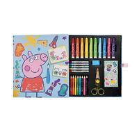 Peppa Pig - Astuccio da colorare per bambini, pastelli, punte in feltro, matite, adesivi, regalo creativo per ragazze e ragazzi, ideale per viaggi e scuola