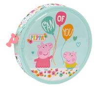 SAFTA- Astuccio Rotondo 18 Pezzi. Peppa Pig Cosy Corner 21 x 3,5 cm, Multicolore, 412290633