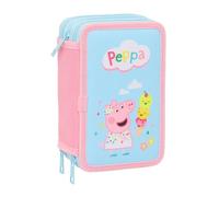PEPPA PIG - Astuccio scuola con 37 utili inclusi, astuccio per bambini, ideale per bambini dai 5 ai 14 anni, comodo e versatile, qualità e resistenza, 12,5 x 5,5 x 19,5 cm