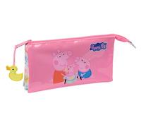 PEPPA PIG BABY PIG - Astuccio triplo, astuccio per bambini, ideale per bambini in età scolastica, comodo e versatile, qualità e resistenza, 22 x 3 x 12 cm