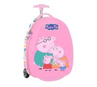 PEPPA PIG BABY PIG - Trolley da cabina 16 pollici, valigia con ruote, lucchetto di sicurezza, valigia leggera, 28 x 23 x 43 cm