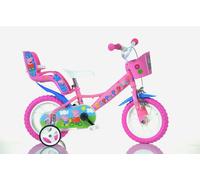 Bicicletta peppa pig 12" per bambini - telaio in acciaio, ruote eva, freno caliper