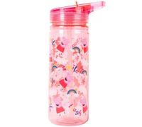 Peppa Pig Borraccia con cannuccia, 580 ml, 100% a tenuta stagna, durevole, in plastica resistente e senza BPA, colore rosa
