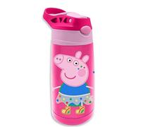 Peppa Pig, borraccia termica di alta qualità in acciaio inox con sistema push-pull, cannuccia e tappo di chiusura, KL85868, Kids Licensing, multicolore