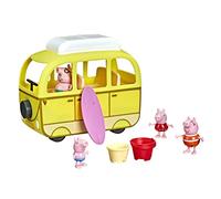 Peppa Pig - Camper alla Spiaggia, veicolo giocattolo per età prescolare con ruote che girano, include 4 personaggi e 5 accessori, dai 3 anni in su
