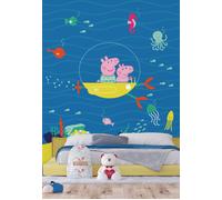 Peppa Pig Carta da Parati Murale Bambino Camera Letto Nursery Rosa Blu 2.55x2.7m