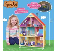 Peppa pig casa in legno con personaggi e arredi - 8 stanze e suoni- include 20 accessori