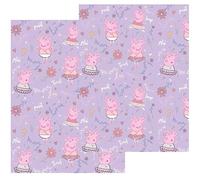 Peppa Pig - Confezione di 2 rotoli di carta da regalo, 4 m - 8 metri in totale di Peppa Pig Ballerina carta regalo