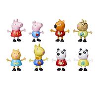 Peppa Pig, Confezione Giocattolo da 8 Action Figure, George Pig, Peggi Panda, Candy Gatto e Non Solo, dai 3 Anni in su, Multicolore, Esclusivo Amazon