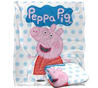 Peppa Pig Coperta Silky Touch per bambini, 152 x 127 cm con Peppa e logo
