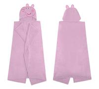 Peppa Pig - Coperta ufficiale in pile con cappuccio, super morbida e calda, perfetta per casa, camera da letto, pigiama party e campeggio