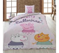Peppa Pig Copripiumino Reversibile Letto Singolo + Federa 100% Cotone Ballerinas