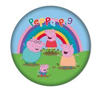 Cuscino Rotondo Peppa Pig Sfoderabile 40X40Cm Arcobaleno Fango Multicaratteri