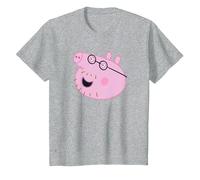 Peppa Pig Daddy Pig Face Maglietta, Bambini, Grigio Melange, 4 Anni