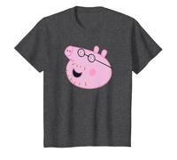Peppa Pig Daddy Pig Face Maglietta, Bambini, Grigio Scuro, 4 Anni