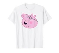 Peppa Pig Daddy Pig Face Maglietta, Uomo, Bianco, L