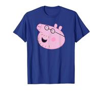 Peppa Pig Daddy Pig Face Maglietta, Uomo, Blu Reale, M